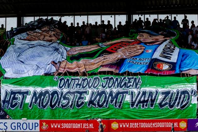 ROTTERDAM Supporters of SC Feyenoord Rotterdam during the Vriendenloterij Eredivisie match between Sparta and Feyenoord at Stadion Het Kasteel on August 9, 2026, in Rotterdam, the Netherlands. Photo by DeFodi Images