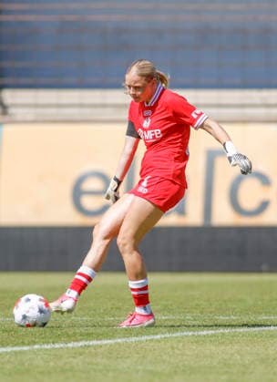 August 9, 2026, Hänsch Arena, Meppen, GER, Women s Bundesliga 2: SV Meppen vs. TSG Hoffenheim II, Goalkeeper Carla Mia Steenken, SV Meppen 1. DFL regulations prohibit any use of photographs as image sequences and or quasi-video. Meppen, Lower Saxony, Hänsch Arena