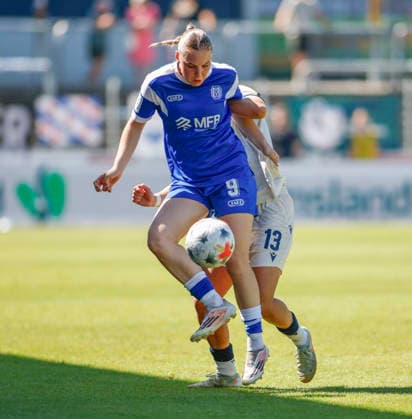 August 9, 2026, Hänsch Arena, Meppen, GER, Women s Bundesliga 2: SV Meppen vs. TSG Hoffenheim II, Marleen Kropp, SV Meppen 9. DFL regulations prohibit any use of photographs as image sequences and or quasi-video. Meppen, Lower Saxony, Hänsch Arena