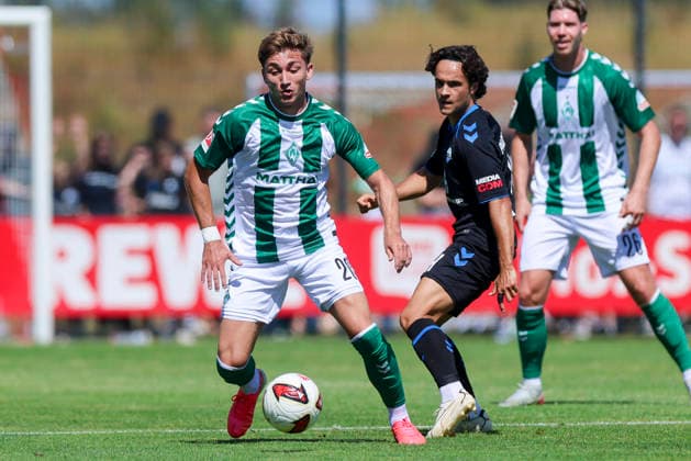 Ivan San Jose Cantalejo Chuki of Werder Bremen and Mika Baur of SC Paderborn 07 battle for the ball during the friendly match between Werder Bremen and SC Paderborn 07 at Stadion am Oyther Berg on August 8, 2026, in Vechta, Germany Photo by Marco Steinbrenner DeFodi Images Ivan San Jose Cantalejo Chuki of Werder Bremen and Mika Baur of SC Paderborn 07 battle for the ball during the friendly match between Werder Bremen and SC Paderborn 07 at Stadion am Oyther Berg on August 8, 2026 in Vechta, Germany Photo by Marco Steinbrenner DeFodi Images Photo by Marco Steinbrenner DeFodi Images