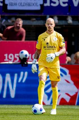 ROTTERDAM: Sparta Rotterdam goalkeeper Filip Bednareq during the Vriendenloterij Eredivisie match between Sparta and Feyenoord at Stadion Het Kasteel on August 9, 2026, in Rotterdam, the Netherlands. Photo by DeFodi Images
