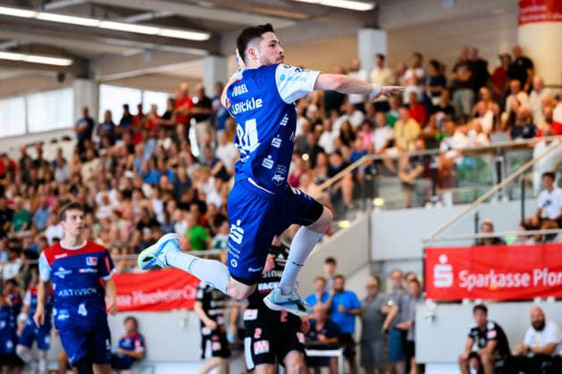 Altensteig SCup Match, 3rd Place: 26–27 HBW Balingen vs. HC Erlangen; Elias Fügel (Fuegel), HBW Balingen; Altensteig, Eichwaldhalle, Baden-Württemberg, Germany