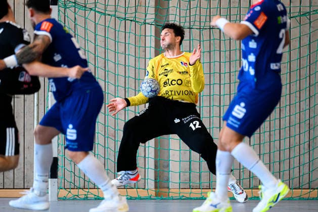 Altensteig SCup Match, 3rd Place, 26–27 HBW Balingen vs. HC Erlangen, Goalkeeper Daniel Rebmann, HBW Balingen, Altensteig, Eichwaldhalle, Baden-Württemberg, Germany