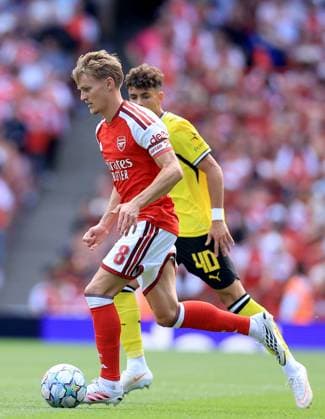 Martin Oedegaard of Arsenal Arsenal v Borussia Dortmund, Pre Season Friendly, Football, Emirates Stadium, London, UK - 09 Aug 2026London Emirates Stadium United Kingdom EDITORIAL USE ONLY No use with unauthorised audio, video, data, fixture lists, club league logos or live services. Online in-match use limited to 120 images, no video emulation. No use in betting, games or single club league player publications. Copyright: xGeorgexTewkesbury Shutterstockx 17051143ai