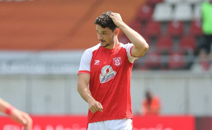 090826 Halle, Saale, Saxony-Anhalt; Sports; Soccer; Hallescher FC Halle (HFC); Northeast Regional League; 4th Division; Men s; 2026–2027 Season; Matchday 4; Hallescher FC vs. CFC Chemnitzer FC; Niklas Landgraf; Hallescher FC