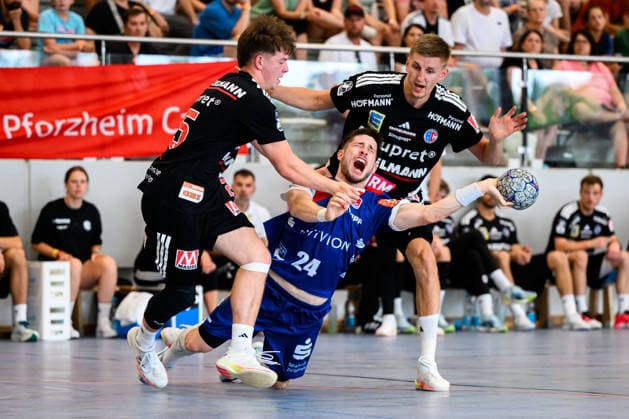 Altensteig SCup Match, 3rd Place: 26–27 HBW Balingen vs. HC Erlangen; Elias Fügel (Fuegel), HBW Balingen; Altensteig; Eichwaldhalle; Baden-Württemberg; Germany