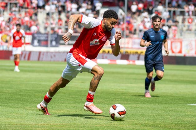Regionalliga Northeast Season 26-27 Hallescher FC vs. Chemnitzer FC Halle, Germany August 9, 2026 Pictured: Stanley Ratifo Halle, Halle-Saale, Leuna, Chemie Stadium, Saxony-Anhalt, Germany
