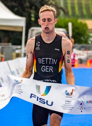 August 9, 2026, Nyon, Vaud, Switzerland: Nyon Switzerland, 08 09 2026: BETTIN BENEDIKT of Germany wins the race and takes the gold medal at the international university championship during FISU World University Championship Triathlon Nyon 2026 (International University Sports Federation). The NyonTriathlon is the final of the FISU World University Triathlon Championship which also the 37th edition and took place at Nyon in Vaud in Switzerland. Nyon Switzerland - ZUMAd206 20260809_zip_d206_006 Copyright: xEricxDubostx