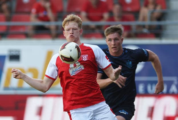 090826 Halle, Saale, Saxony-Anhalt; Sports; Soccer; Hallescher FC Halle (HFC); Northeast Regional League (4th Division); Men s; 2026–2027 Season; Matchday 4; Hallescher FC vs. CFC Chemnitzer FC; Lennard Becker; Hallescher FC