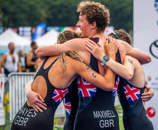 August 9, 2026, Nyon, Vaud, Switzerland: Nyon Switzerland, 08 09 2026: The TEAM GREAT BRITAIN celebrates his performance during FISU World University Championship Triathlon Nyon 2026 (International University Sports Federation). The NyonTriathlon is the final of the FISU World University Triathlon Championship which also the 37th edition and took place at Nyon in Vaud in Switzerland. Nyon Switzerland - ZUMAd206 20260809_zip_d206_015 Copyright: xEricxDubostx