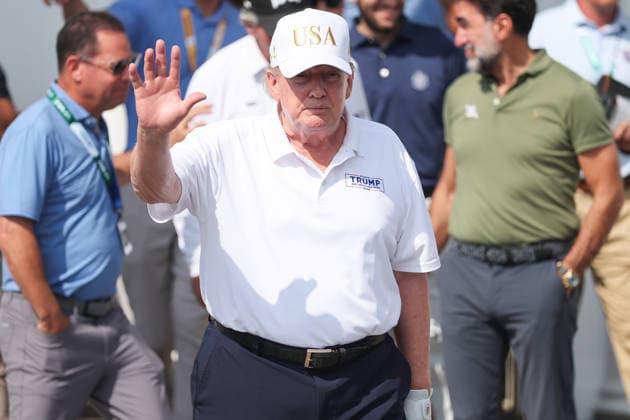 Golf: Donald Trump at the LIV Golf event in New York