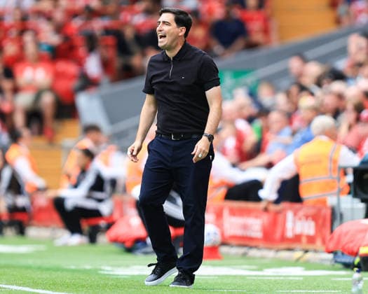 pre-season friendly: Liverpool v Monaco Liverpool manager Andoni Iraola during the pre-season friendly match Liverpool vs Monaco at Anfield, Liverpool, United Kingdom on 09 August 2026 (Photo by Jorge Horsted News Images) Liverpool Anfield Merseyside United Kingdom Copyright: xJorgexHorsted NewsxImagesx