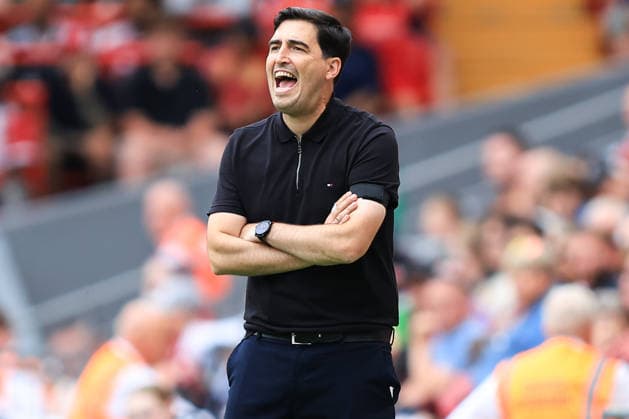 pre-season friendly: Liverpool v Monaco Liverpool manager Andoni Iraola during the pre-season friendly match Liverpool vs Monaco at Anfield, Liverpool, United Kingdom on 09 August 2026 (Photo by Jorge Horsted News Images) Liverpool Anfield Merseyside United Kingdom Copyright: xJorgexHorsted NewsxImagesx