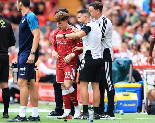 pre-season friendly: Liverpool v Monaco Victor Munoz of Liverpool comes on to make his Liverpool debut during the pre-season friendly match Liverpool vs Monaco at Anfield, Liverpool, United Kingdom on 09 August 2026 (Photo by Jorge Horsted News Images) Liverpool Anfield Merseyside United Kingdom Copyright: xJorgexHorsted NewsxImagesx