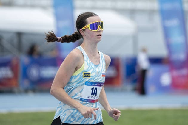 European Modern pentathlon, moderner Fünfkampf Championships ISTANBUL, TURKIYE - AUGUST 09 : Yana Soloveva of Russia win the silver medal as the 2026 European Senior Modern Pentathlon Championships conclude at Burhan Felek Sports Complex in Istanbul, Turkiye on August 09, 2026 in Istanbul, Turkiye. Arife Karakum Anadolu Istanbul Turkey. Editorial use only. Please get in touch for any other usage.  Copyright: x2026xAnadoluxArifexKarakumx