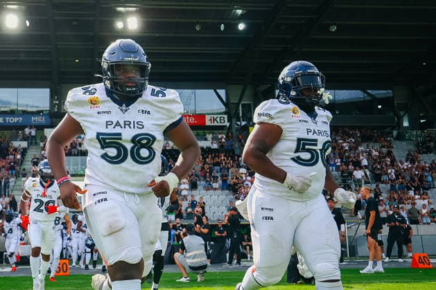 AMERICAN FOOTBALL - EFA, Raiders vs Musketeers INNSBRUCK,AUSTRIA,09.AUG.26 - AMERICAN FOOTBALL - EFA, Raiders Tirol vs Paris Musketeers. Image shows Diaby Doucere (Musketeers).  GEPAxpictures xOleskiixMarusyk