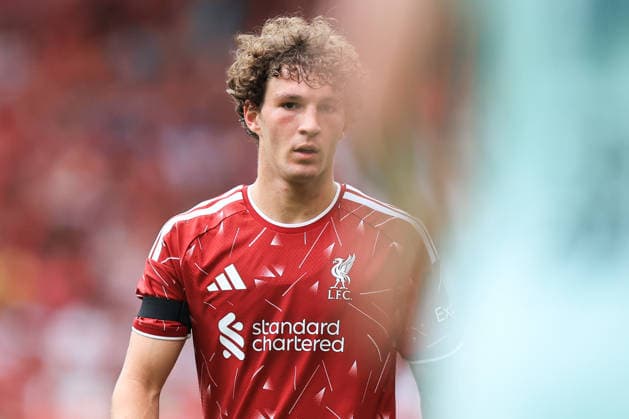 pre-season friendly: Liverpool v Monaco Lewis Koumas of Liverpool during the pre-season friendly match Liverpool vs Monaco at Anfield, Liverpool, United Kingdom on 09 August 2026 (Photo by Jorge Horsted News Images) Liverpool Anfield Merseyside United Kingdom Copyright: xJorgexHorsted NewsxImagesx