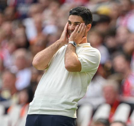 09 August 2026 - Arsenal v Borussia Dortmund - Emirates Stadium - London. Arsenal v Borussia Dortmund - Emirates Stadium - London. Arsenal Manager Mikel Arteta. Picture : Mark Pain LONDON England  Copyright: xMarkxPainx