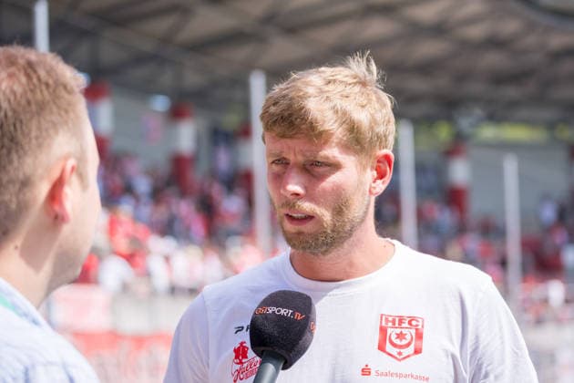HFC Coach Robert Schröder, Interview, Hallescher FC vs. Chemnitzer FC, Soccer, Northeast Regional League, Matchday 4, 2026–27 Season, August 9, 2026, Halle Leuna Chemie Stadium, ST Deutschland