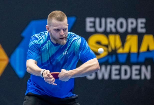 MALMÖ, August 9, 2026 — Nikita Artemenko of Russia hits a backhand during his match against Alvaro Robles of Spain in the second qualifying round of the WTT Europe Smash Sweden 2026 table tennis tournament at Baltiska Hallen in Malmö, Sweden, on August 9, 2026 MALMÖ SWEDEN x50090x  Copyright: xJohanxNilssonx xTTx EUROPE SMASH SWEDEN 2026