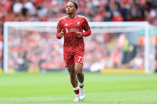 pre-season friendly: Liverpool v Monaco Rio Ngumoha of Liverpool during the pre-season friendly match Liverpool vs Monaco at Anfield, Liverpool, United Kingdom on 09 August 2026 (Photo by Jorge Horsted News Images) Liverpool Anfield Merseyside United Kingdom Copyright: xJorgexHorsted NewsxImagesx