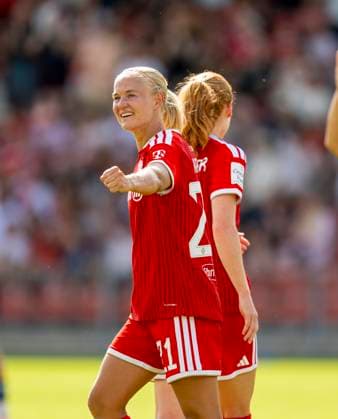 August 9, 2026, Google Pixel Women s Bundesliga Friendly Match: FC Bayern Women vs. Paris FC, at Sportpark Unterhaching, Pernille Harder of FC Bayern Munich Celebrates a Goal