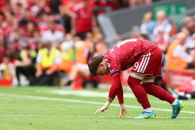 Harvey Elliott of Liverpool comes on as a substitute for Dominik Szoboszlai Liverpool v Monaco, Pre Season Friendly, Football, Anfield, Liverpool, UK - 09 Aug 2026Liverpool Anfield United Kingdom EDITORIAL USE ONLY No use with unauthorised audio, video, data, fixture lists, club league logos or live services. Online in-match use limited to 120 images, no video emulation. No use in betting, games or single club league player publications. Copyright: xPaulxCurrie Shutterstockx 17051142fu