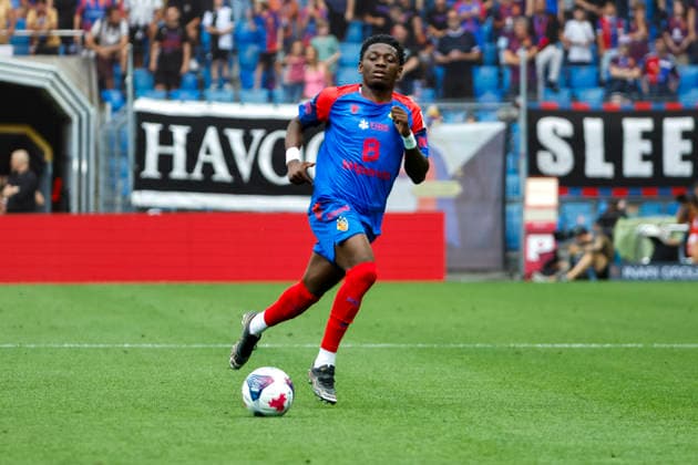 Kazeem Olaigbe, FC Basel, 11 on the Ball, Switzerland, Soccer, Super League, Matchday 3, 2026–2027, FC Basel 1893 vs. FC Thun, August 9, 2026, St. Jakob Park, Basel, Switzerland Copyright: xGrantxHubbsx