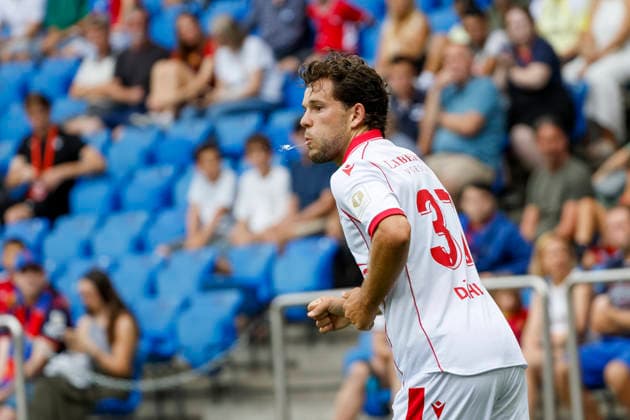 Lucien Dähler, FC Thun, 37, Switzerland, Soccer, Super League, Matchday 3, 2026–2027, FC Basel 1893 vs. FC Thun, August 9, 2026, St. Jakob Park, Basel, Switzerland Copyright: xGrantxHubbsx