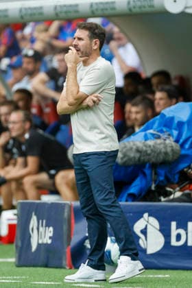 Gian Luca Privitelli, FC Thun, Coach, Switzerland, Soccer, Super League, Matchday 3, 2026–2027, FC Basel 1893 vs. FC Thun, August 9, 2026, St. Jakob Park, Basel, Switzerland Copyright: xGrantxHubbsx