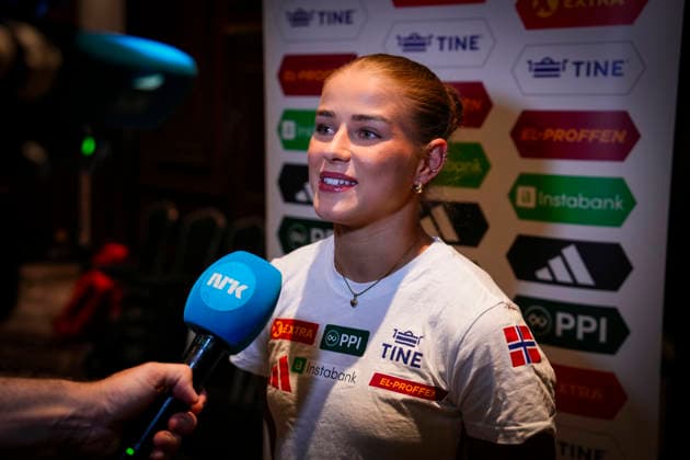 2026 European Outdoor Athletics Championships, Birmingham, England, August 9, 2026: Laura Tietje and Johanna van der Veen at Sunday’s press conference at the Norwegian team’s hotel in Birmingham, ahead of the European Athletics Championships, which begin Monday. Photo: Beate Oma Dahle, NTB, Birmingham, England. EDITORIAL USE ONLY. RESTRICTED USE FOR BETTING COMPANIES.  Copyright: xBeatexOmaxDahlex xNTBx