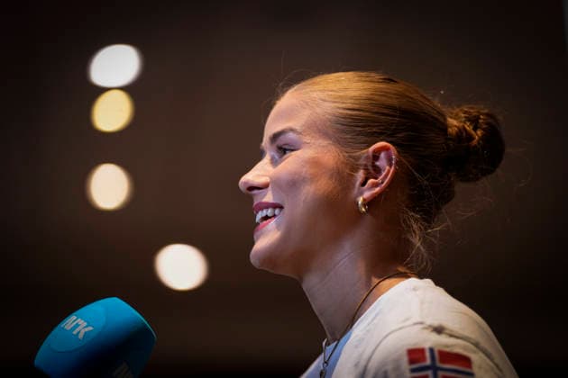 2026 European Athletics Outdoor Championships, Birmingham, England, August 9, 2026: Laura Tietje and Johanna van der Veen during Sunday’s press conference at the Norwegian team’s hotel in Birmingham, ahead of the European Athletics Championships. The championships begin on Monday. Photo: Beate Oma Dahle, NTB, Birmingham, England. EDITORIAL USE ONLY. RESTRICTED USE FOR BETTING COMPANIES.  Copyright: xBeatexOmaxDahlex xNTBx