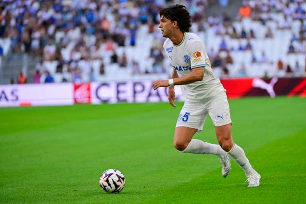 FOOTBALL : Olympique de Marseille VS Athletic Club Bilbao - 09 08 2026 Leonardo Balerdi (OM) - Olympique de Marseille and Athletic Club Bilbao on August 9, 2026 at the CEPAC Velodrome Stadium in Marseille. MarseilleFrance  Copyright: xWilliamxCannarellax