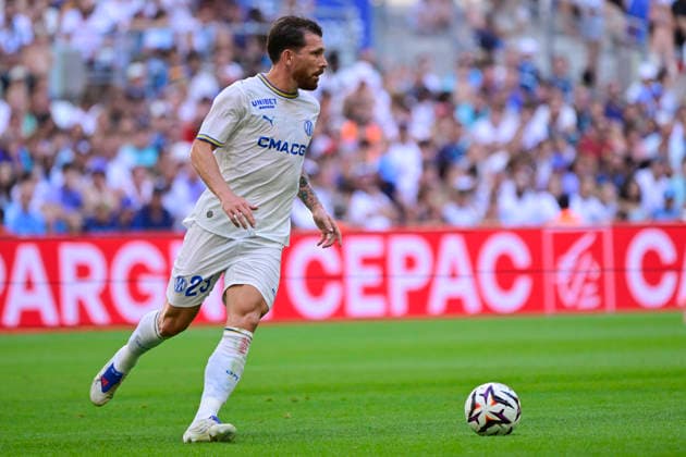 FOOTBALL : Olympique de Marseille VS Athletic Club Bilbao - 09 08 2026 Pierre-Emile Hojbjerg (OM) - Pre-season friendly between Olympique de Marseille and Athletic Club Bilbao on August 9, 2026 at the CEPAC Velodrome Stadium in Marseille. MarseilleFrance  Copyright: xWilliamxCannarellax