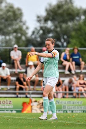 Vanessa Zilligen, 15, of Andernach, gestures during the game