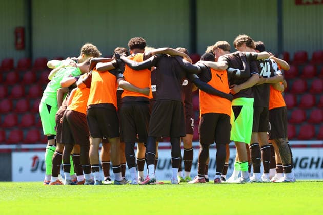 FC St. Pauli U23 squad before kickoff Soccer Men s Regionalliga Nord 2026–2027 Season Matchday 2 FC St. Pauli U23 vs. Bremer SV August 9, 2026 Edmund Plambeck Stadium