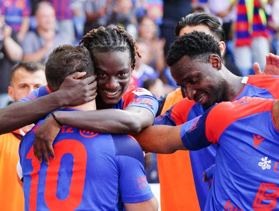 August 9, 2026 Swiss Men s Soccer Super League 2026–2027 Season FC Basel vs. FC Thun 4–2 Photo: Goal scorers Xherdan Shaqiri and Asana Sow; on the right, Kazeem Olaigabe—all of FC Basel