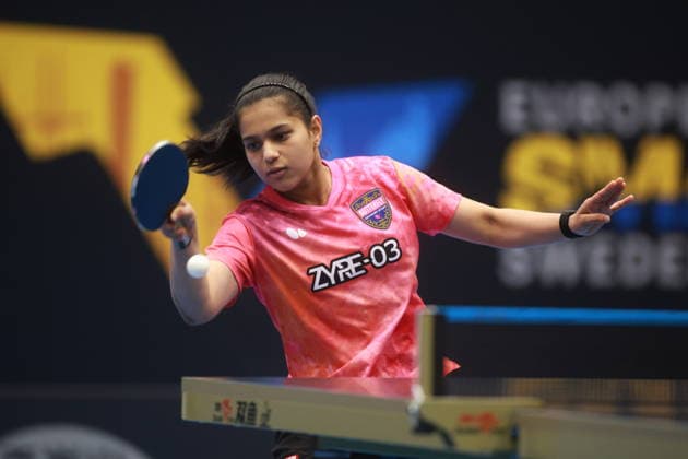2026 WTT Europe Smash - Sweden - Qualifications Day 2 Diya Chitale of India competes against Divyanshi Bhowmick of India during the women s singles qualifying round 2 at the 2026 Europe Smash at the Baltiska Hallen in Malmo, Sweden, on August 9, 2026. Malmo Sweden  Copyright: xRemyxGrosx originalFilename:gros-europesm260809_np5vo.jpg