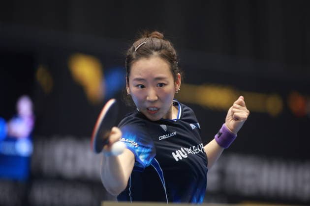 2026 WTT Europe Smash - Sweden - Qualifications Day 2 Yang Ha Eun of South Korea competes against Syndrela Das of India during the women s singles qualifying round 2 at the 2026 Europe Smash at the Baltiska Hallen in Malmo, Sweden, on August 9, 2026. Malmo Sweden  Copyright: xRemyxGrosx originalFilename:gros-europesm260809_npxft.jpg