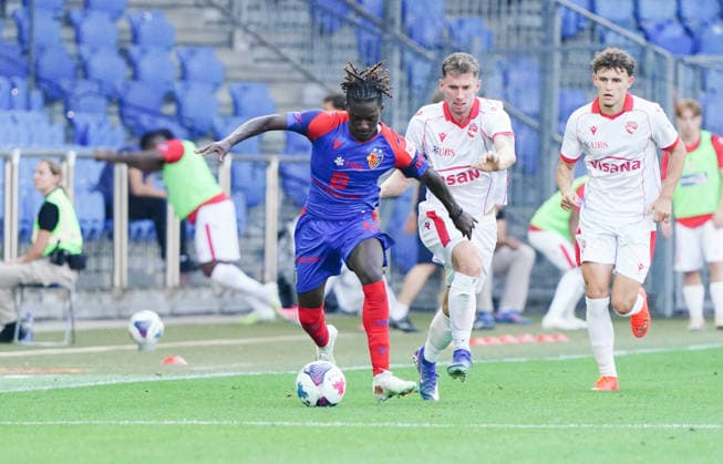 August 9, 2026 Swiss Men s Soccer Super League 2026–2027 Season FC Basel vs. FC Thun 4–2 Photo: Asane Sow 8FC Basel Single Frame Action Shot