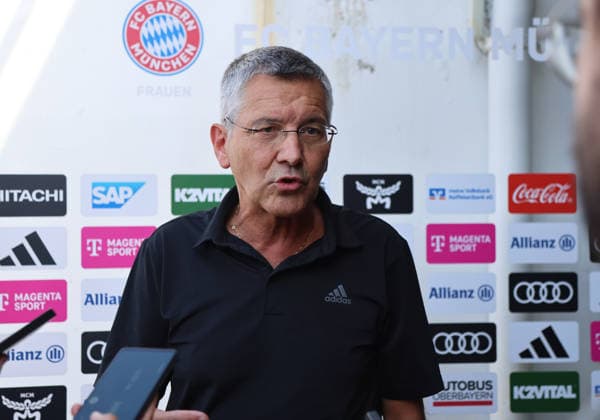 Soccer, Women, 2026–2027 Season, FC Bayern Munich vs. Paris FC, Friendly Match, Exhibition Match, Sportpark Unterhaching; Herbert Hainer, President of FC Bayern Munich, during an interview