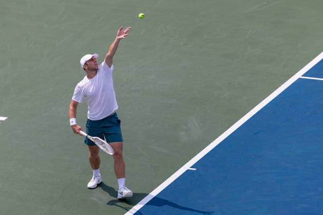 August 9, 2026, Montreal, Quebec, Canada: TALLON GRIEKSPOOR from Nederlands serving in match against Daniel Merida from Spain in round of 16 at Canadian Open at IGA stadium in Montreal, Quebec, Canada on 2026-08-09 TENNIS: Canadian Open Montreal 2026  - ZUMAl189 20260809_zsp_l189_014 Copyright: xYannickxLegarex