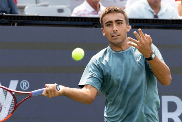 August 9, 2026, Montreal, Quebec, Canada: DANIEL MERIDA from Spain forehand in match against Tallon Griekspoor from Nederlands in round of 16 at Canadian Open at IGA stadium in Montreal, Quebec, Canada on 2026-08-09 TENNIS: Canadian Open Montreal 2026  - ZUMAl189 20260809_zsp_l189_034 Copyright: xYannickxLegarex