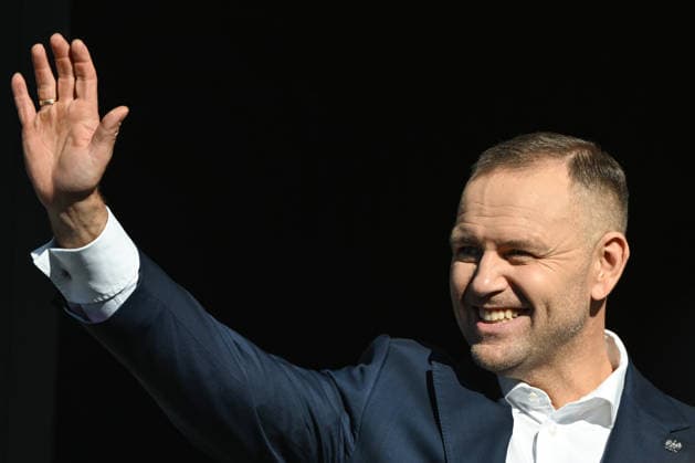 83rd Tour De Pologne 2026 - Stage 7 WIELICZKA, POLAND - AUGUST 09: President of Poland Karol Nawrocki is seen during the final awards ceremony of the 83rd Tour de Pologne 2026, Stage 7 a 12.5km individual time trial stage from Wieliczka to Wieliczka UCIWT on August 09, 2026 in Wieliczka, Poland. Wieliczka Poland  Copyright: xArturxWidakx originalFilename:widak-83rdtour260809_npq0b.jpg