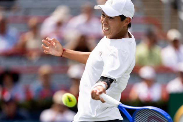 August 9, 2026, Montreal, Quebec, Canada: LEARNER TIEN (12) from USA forehand in match against Thiago Agustin Tirante from Argentina in round of 16 at Canadian Open at IGA stadium in Montreal, Quebec, Canada on 2026-08-09 TENNIS: Canadian Open Montreal 2026  - ZUMAl189 20260809_zsp_l189_061 Copyright: xYannickxLegarex