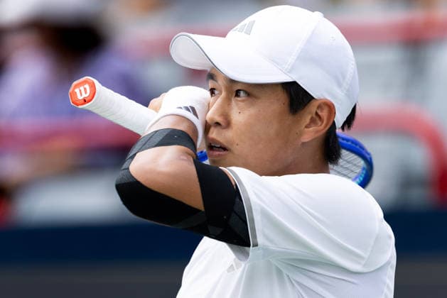 August 9, 2026, Montreal, Quebec, Canada: LEARNER TIEN (12) from USA in match against Thiago Agustin Tirante from Argentina in round of 16 at Canadian Open at IGA stadium in Montreal, Quebec, Canada on 2026-08-09 TENNIS: Canadian Open Montreal 2026  - ZUMAl189 20260809_zsp_l189_066 Copyright: xYannickxLegarex