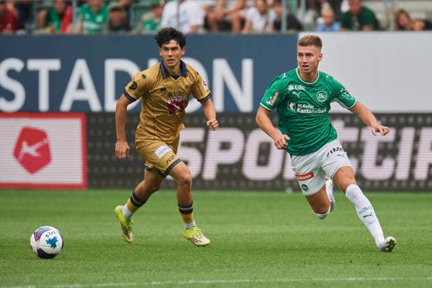 Brack Super League 2026–2027: FC St. Gallen 1879 vs. FC Lucerne, St. Gallen, Switzerland St. Gallen, Switzerland, August 9, 2026 Bung Hua Freimann and Christian Witzig during the Brack Super League match between FC St. Gallen 1879 and FC Lucerne in St. Gallen