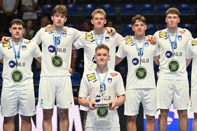 GERMANY vs SLOVENIA LUK KRESAL handball U18 Gernany national team, Nationalteam vs Slovenia during EHF U18 European Championship, EM, Europameisterschaft final match at Aleksandar Nikolic Pionir hall, Belgrade 09.08.2026 Foto: HANDBALL, SERBIA, EHF EUROPEAN U18 CHAMPIONSHIP, GERMANY, SLOVENIA Belgrade Aleksandar Nikolic Pionir arena Serbia Copyright: xMarkoxMetlasx xMNxPressx