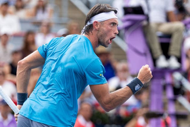 August 9, 2026, Montreal, Quebec, Canada: THIAGO AUGUSTIN TIRANTE from Argentina reaction in match against Learner Tien (12) from USA in round of 16 at Canadian Open at IGA stadium in Montreal, Quebec, Canada on 2026-08-09 TENNIS: Canadian Open Montreal 2026  - ZUMAl189 20260809_zsp_l189_093 Copyright: xYannickxLegarex