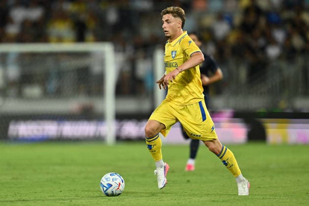SOCCER - Friendly Match - Frosinone vs. Lazio Photo by IPA ABACAPRESS.COM87361697 - Matteo Cichella of Frosinone Calcio is in action during a preseason friendly match between Frosinone Calcio and S.S. Lazio at Benito Stirpe Stadium on August 9, 2026, in Frosinone, Italy. Frosinone Italy  Copyright: xIPAxSport ABACAx